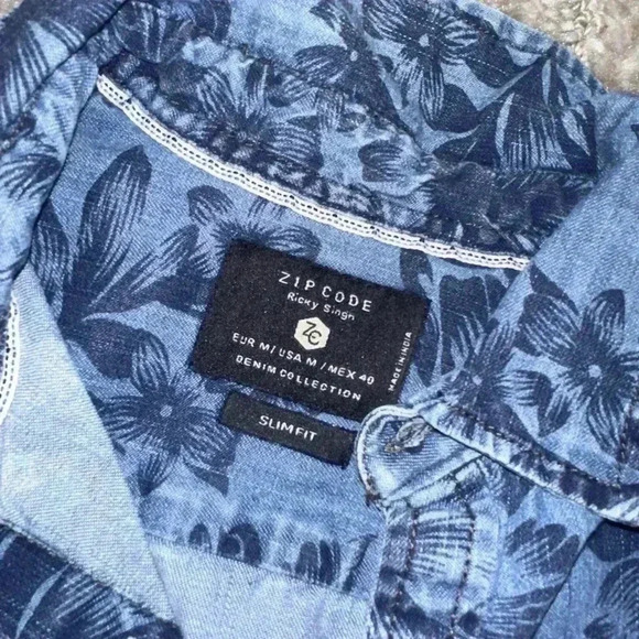 Blue Casual Button Down Shirt - Picture 3 of 3